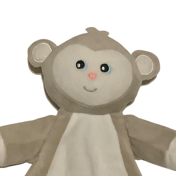 Blankets & Beyond Flat Monkey Plush Lovey 14” Baby Blanky Stuffed Animal Toy 14" - Picture 3 of 6
